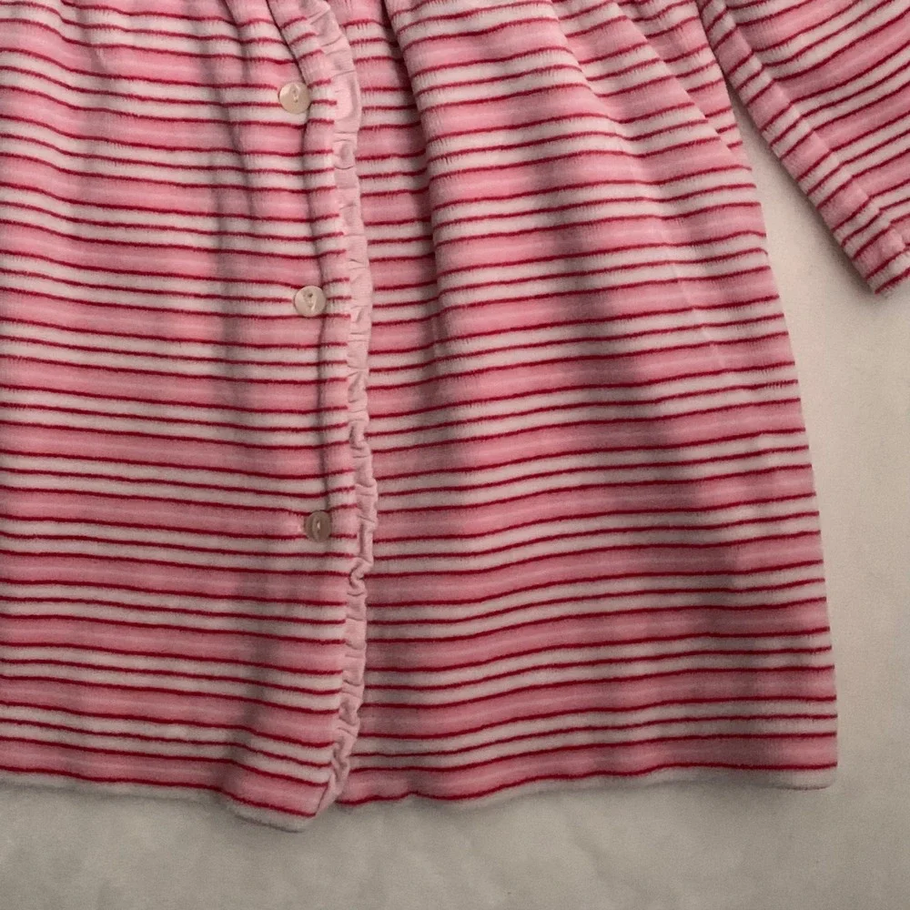 Ralph Lauren Baby Girl Pink Stripe Velour Button Front Dress 3 Months Valentine